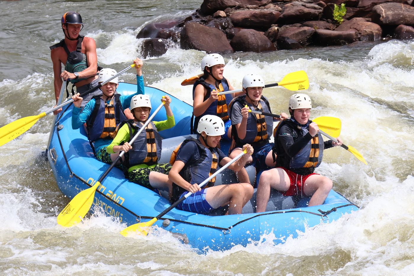 Scouts whitewater rafting on the Ocoee River