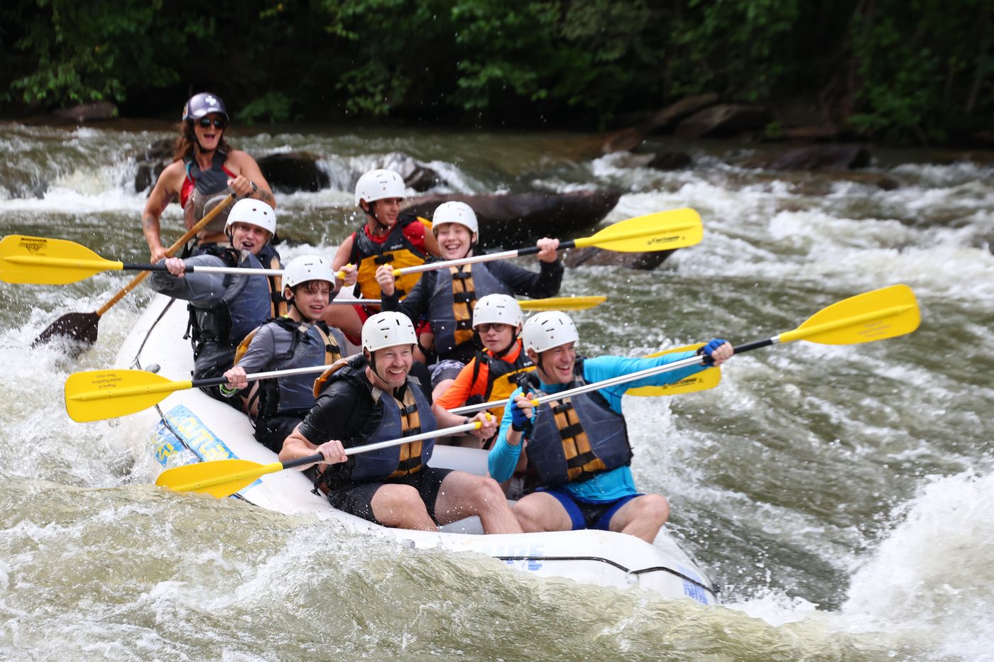 Scouts whitewater rafting on the Ocoee River